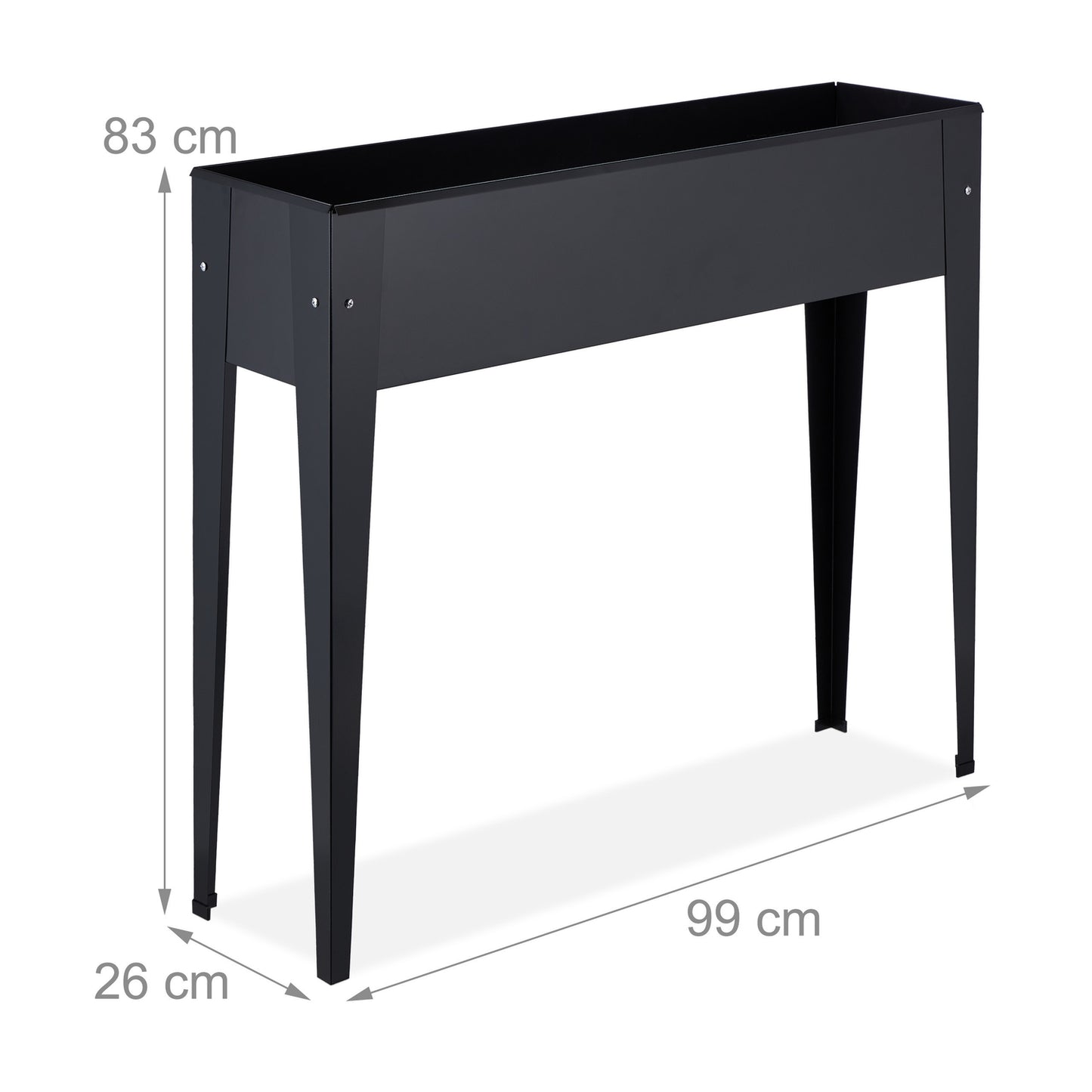 Metal Raised Planter Box in Black