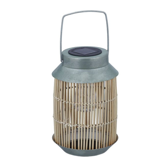 Metal & Rattan Solar Lamp