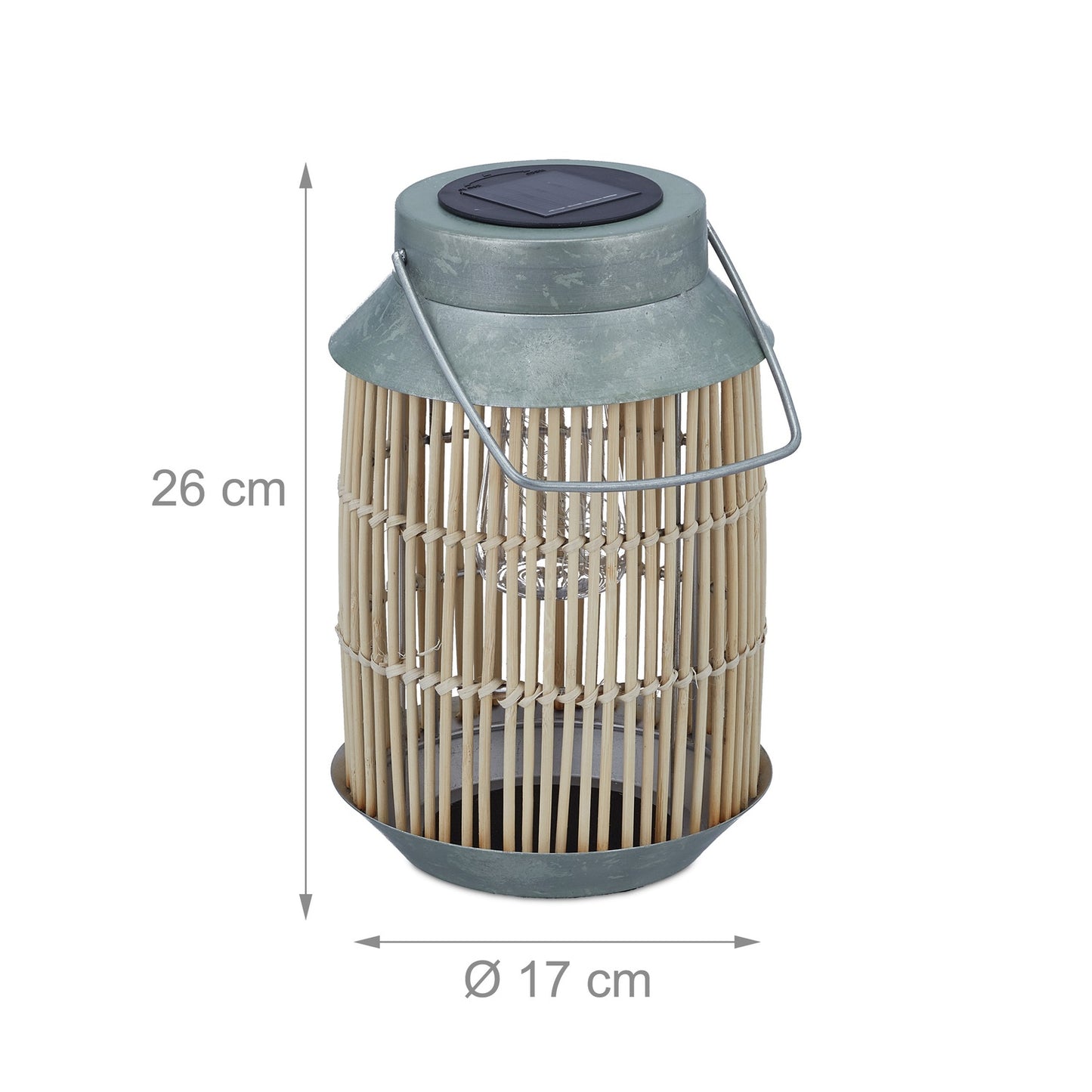Metal & Rattan Solar Lamp