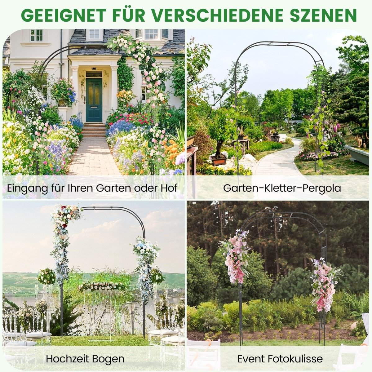 Metal Rose Arch Trellis for Climbing Plants Tendril Arch Large Decorative Arch