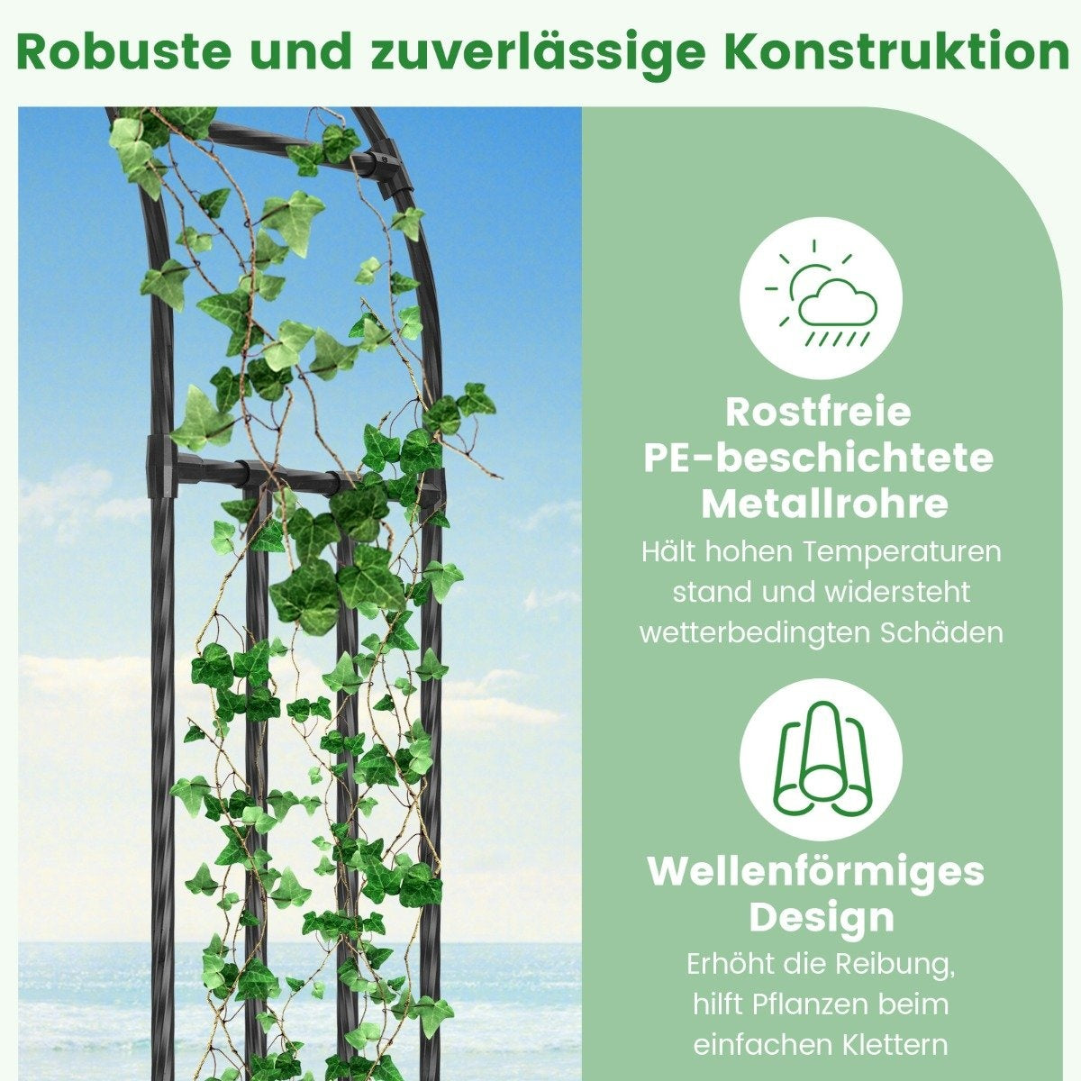 Metal Rose Arch Trellis for Climbing Plants Tendril Arch Large Decorative Arch