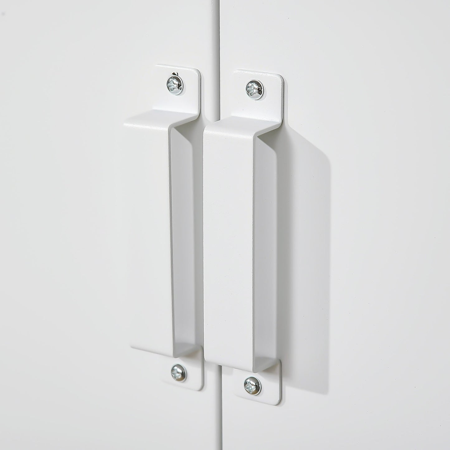 Metal Storage Cabinet, Ventilated Doors, 75x33x110 cm, White