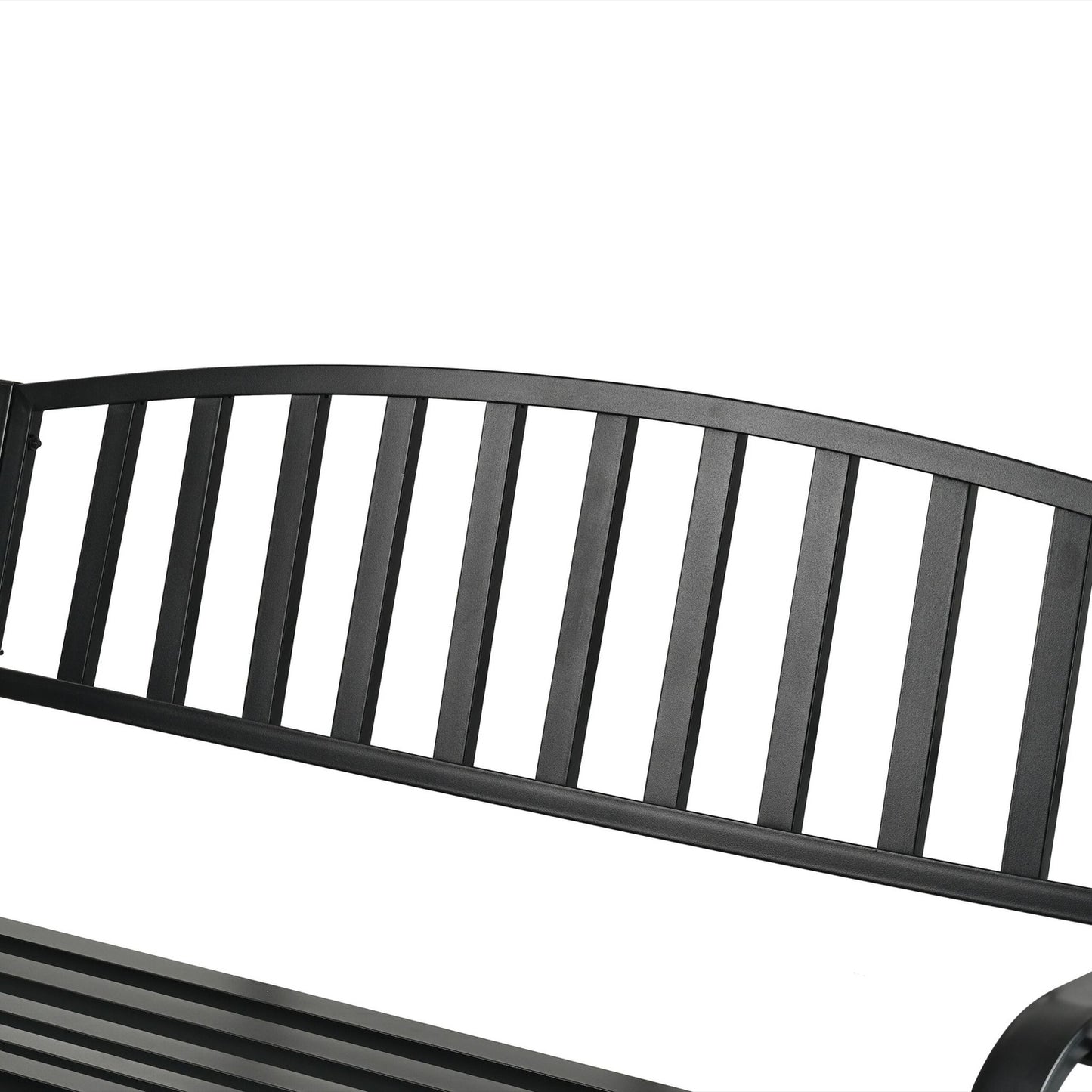 Metal Swing Bench for 2 – Armrests, Curved Seat