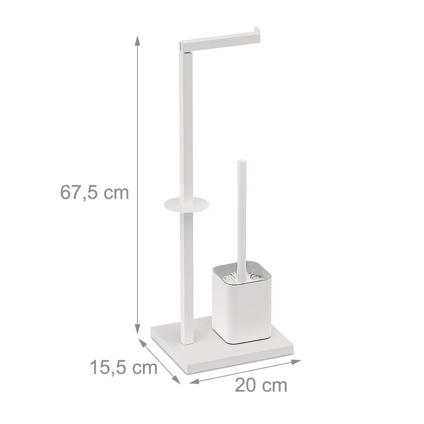 Metal Toilet Roll Holder with Brush and Storage