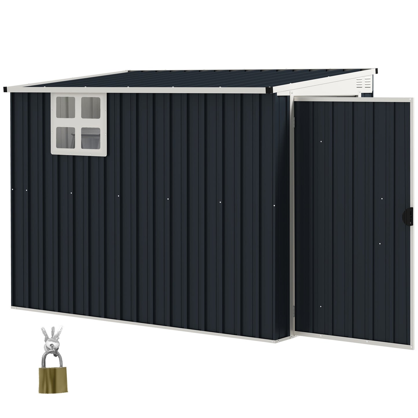 Metal tool shed - 2.7 m², roof, weatherproof