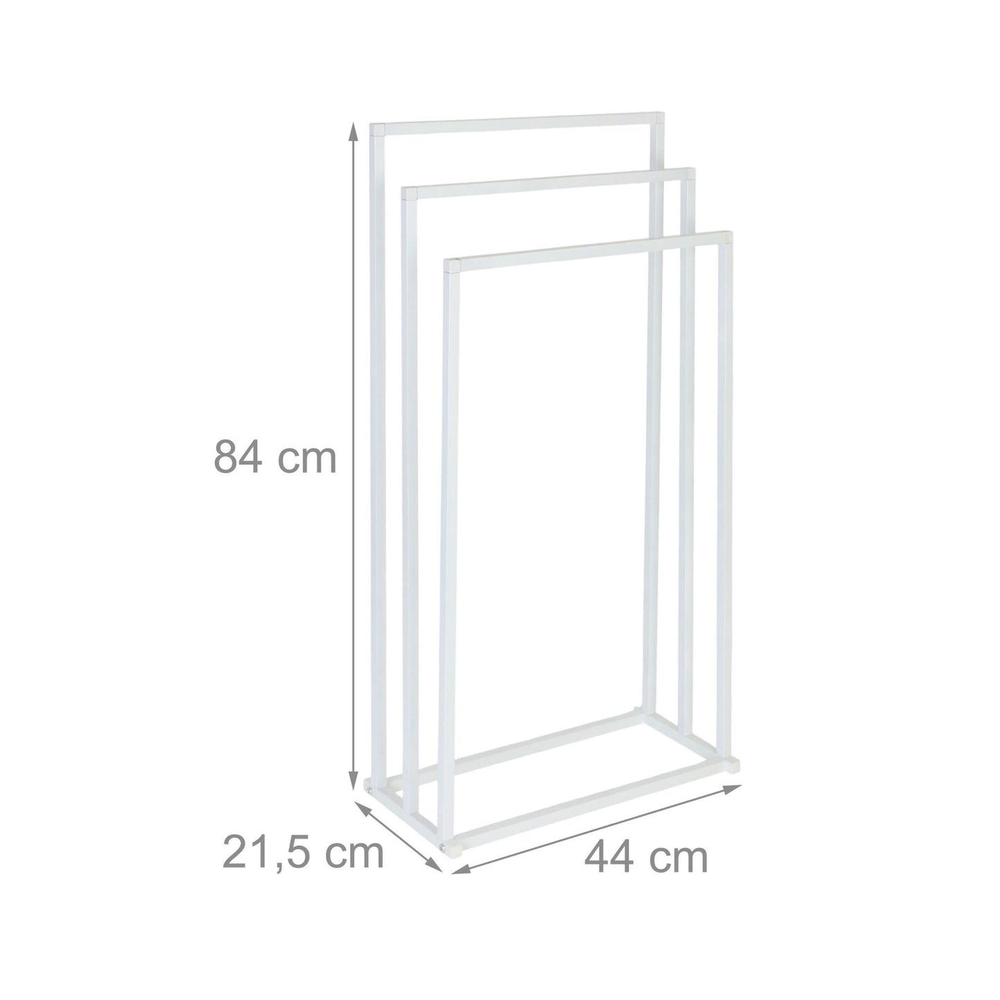 Metal Towel Stand, 3-Bar, Freestanding Design