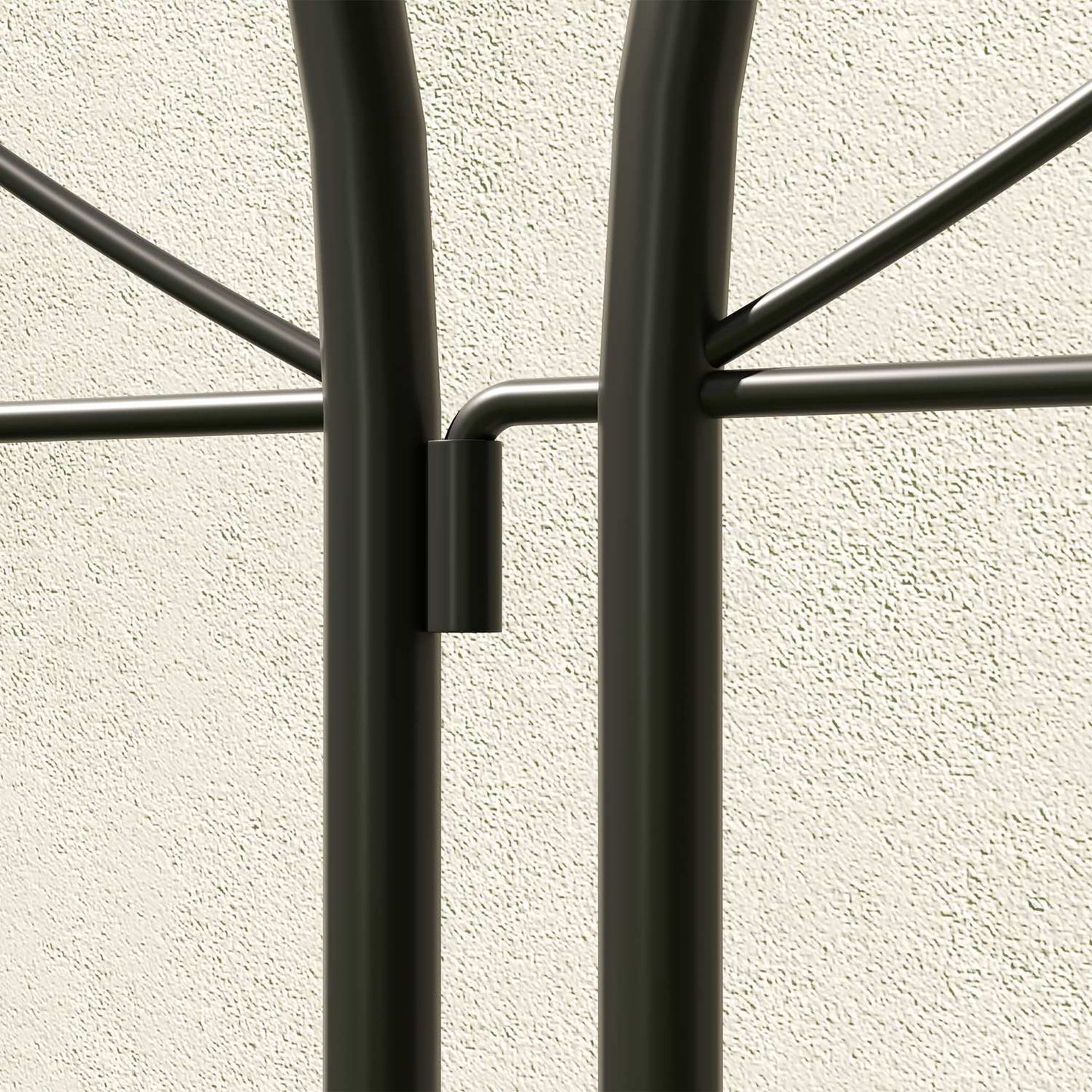 Black stainless metal trellis set for climbing plants, 50x150 cm