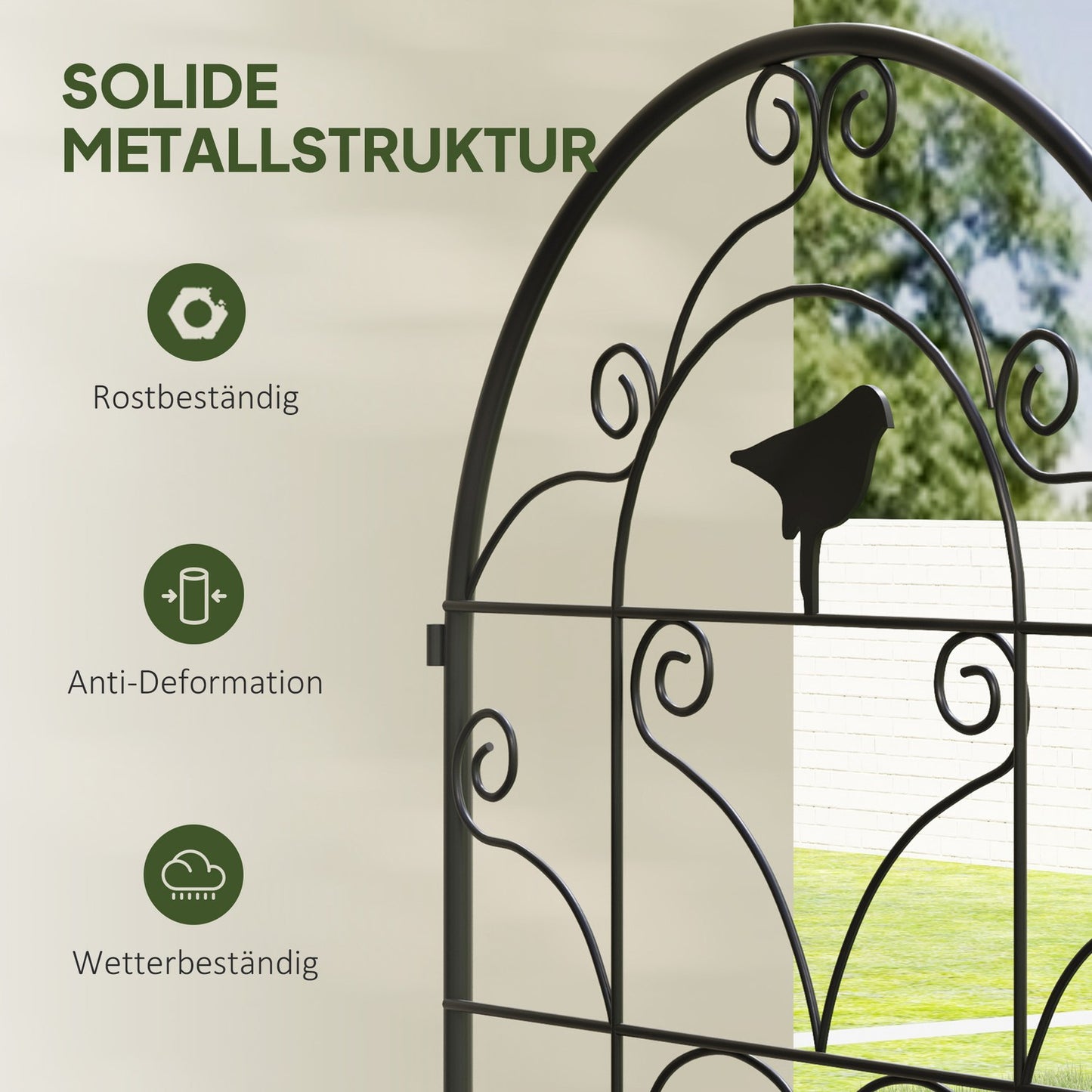 Rust-proof metal trellis set for climbing plants, 50x120 cm
