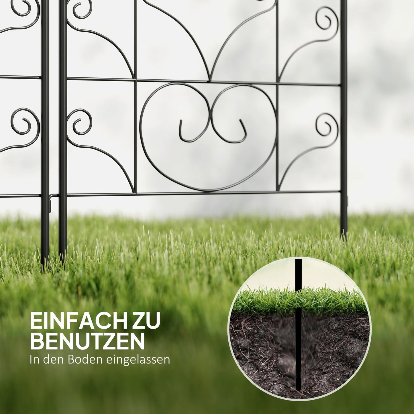 Rust-proof metal trellis set for climbing plants, 50x120 cm