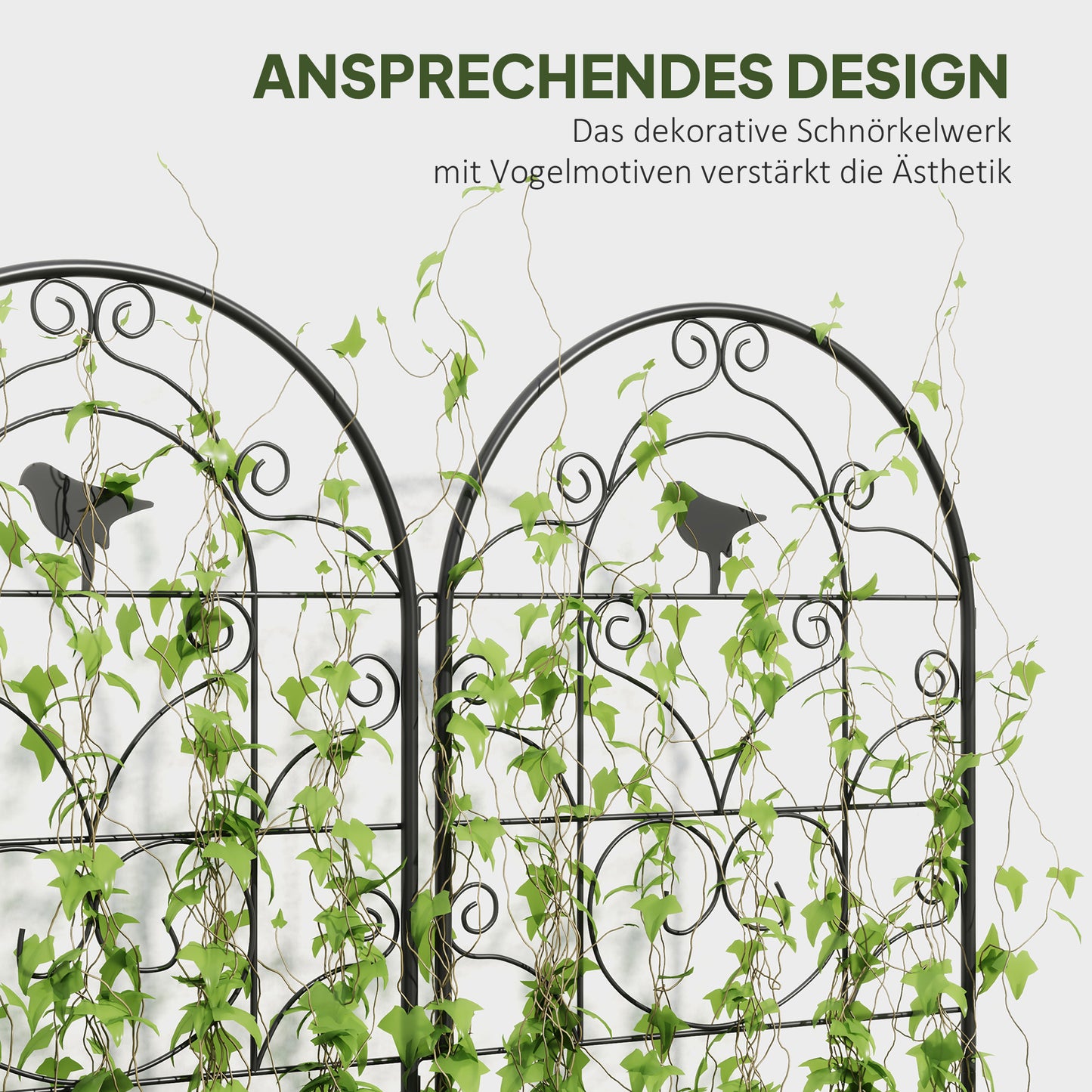Rust-proof metal trellis set for climbing plants, 50x120 cm