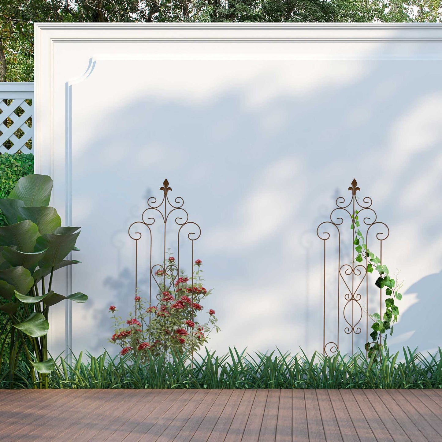 Metal Trellis for Climbing Plants, Vintage Design