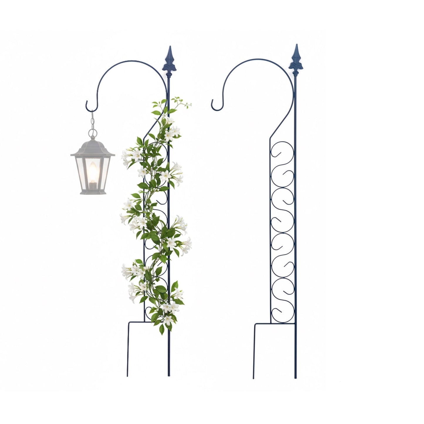 Metal Trellis with Shepherd's Crook for Climbing Plants