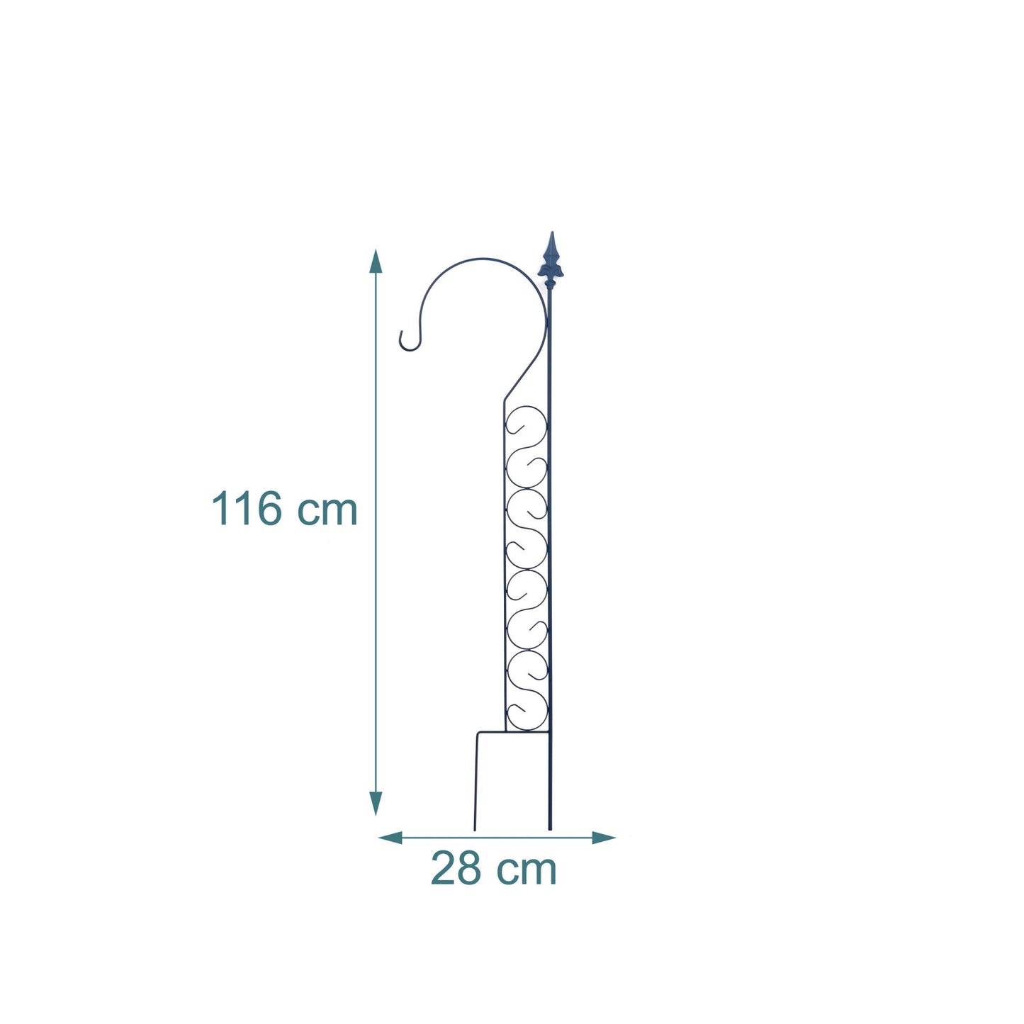 Metal Trellis with Shepherd's Crook for Climbing Plants