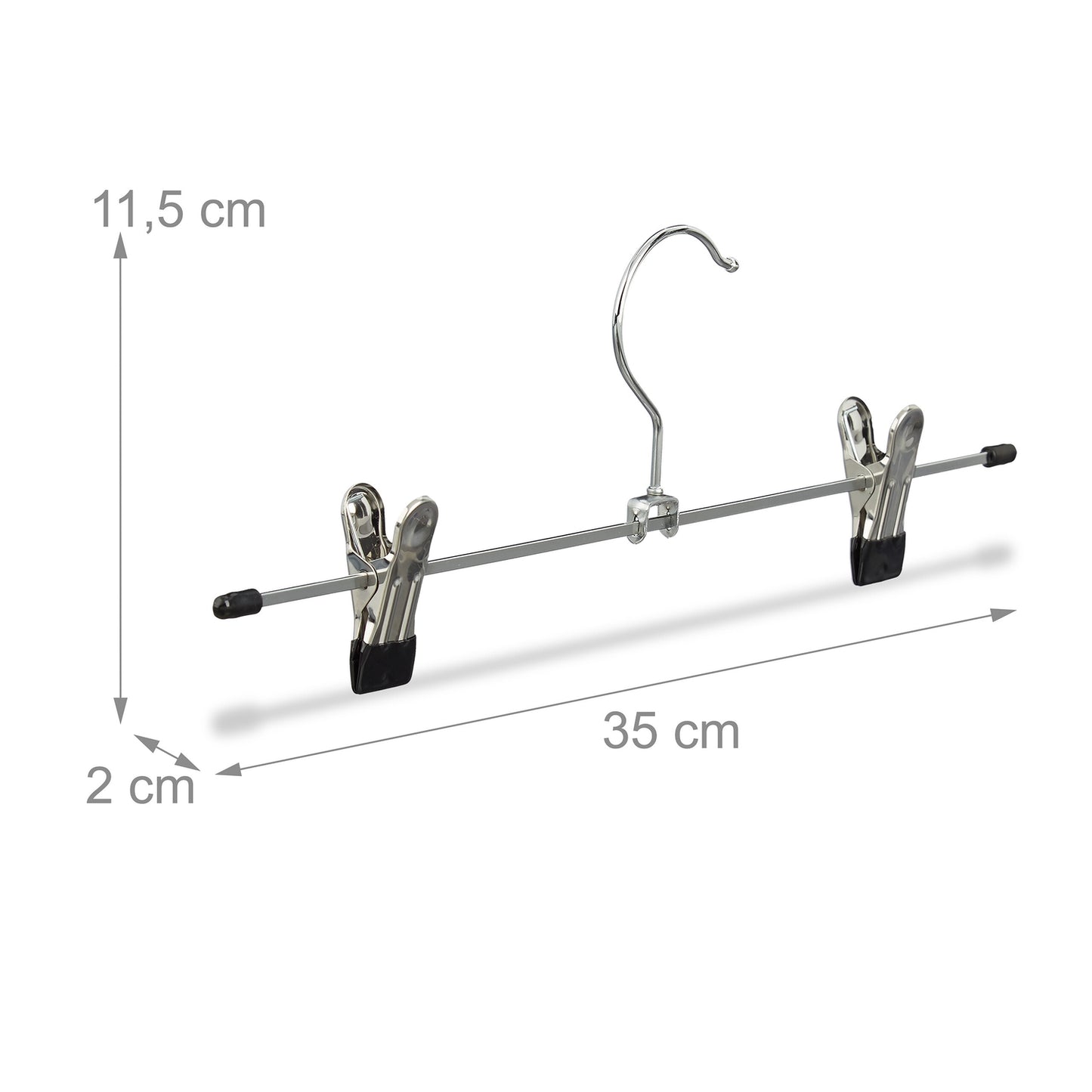 Metal Trouser Hangers, 25-Pack, Adjustable Clips