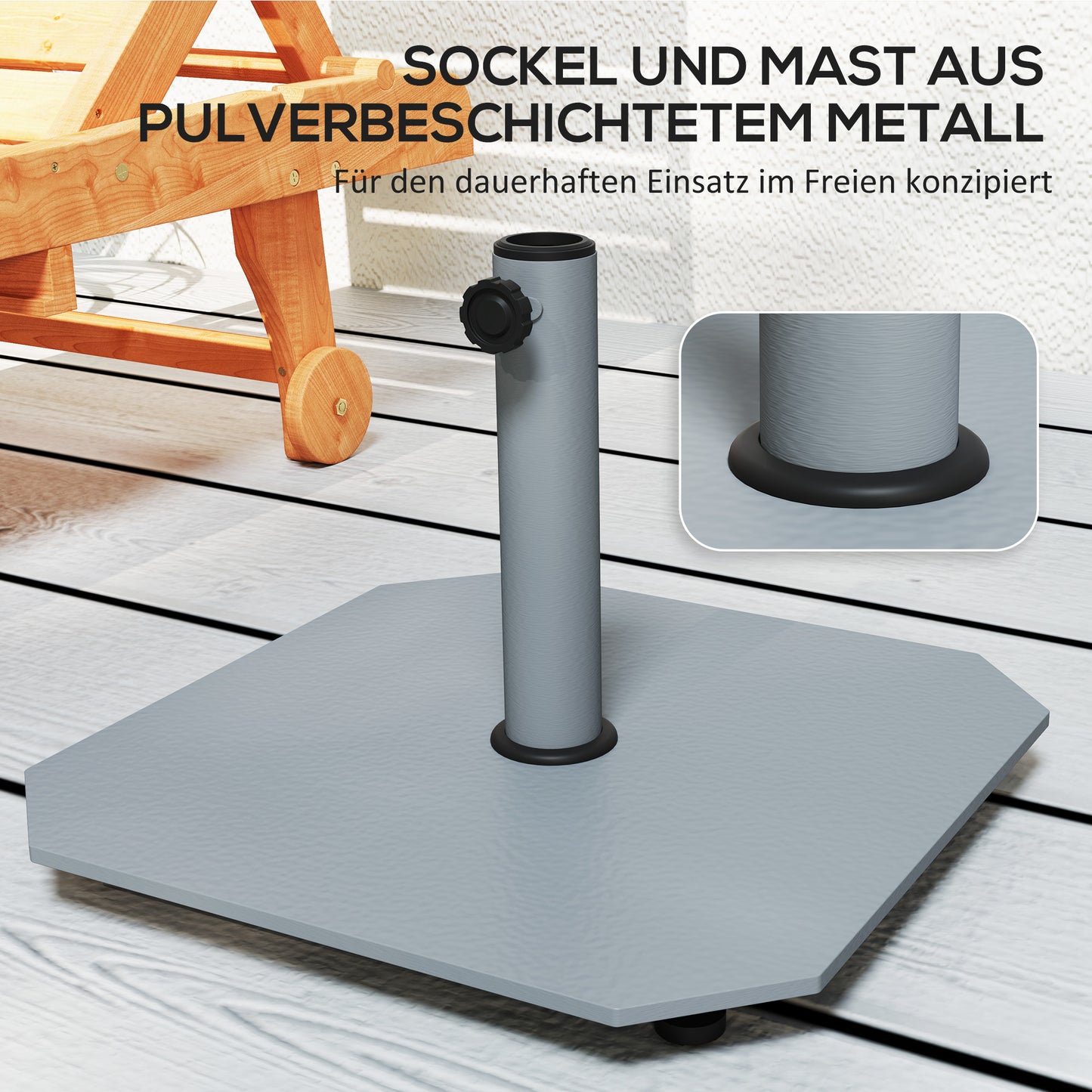 Metal Umbrella Base, 18.5 kg, Fits 32/38/48 mm Poles