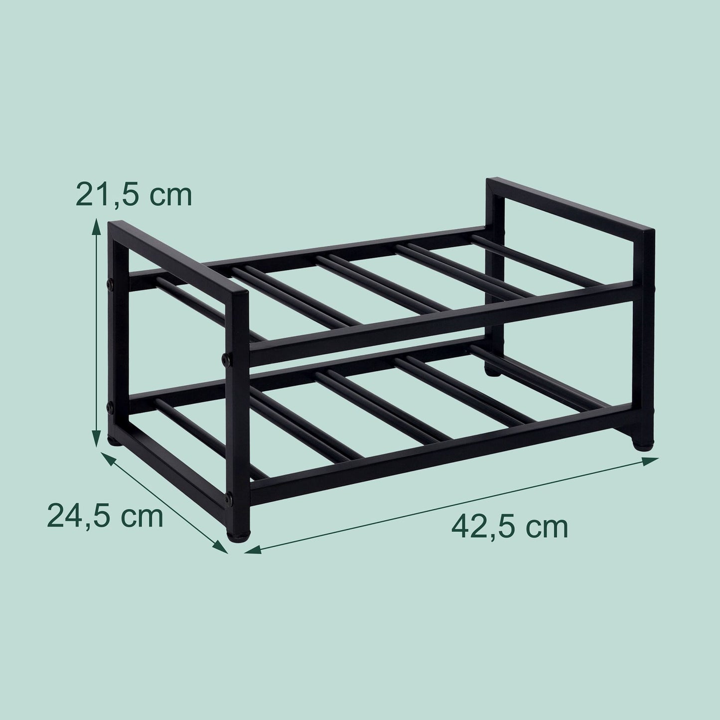 Metal Wine Rack for 8 Bottles – Horizontal Storage