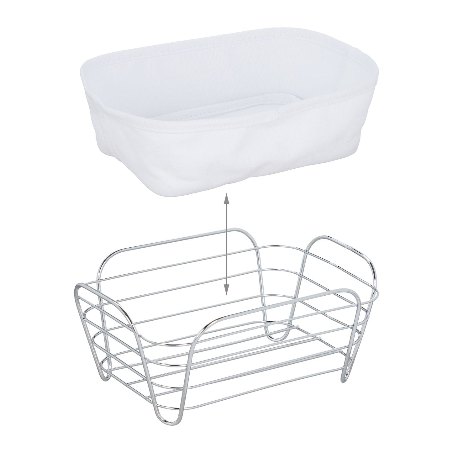Metal bread basket with cover