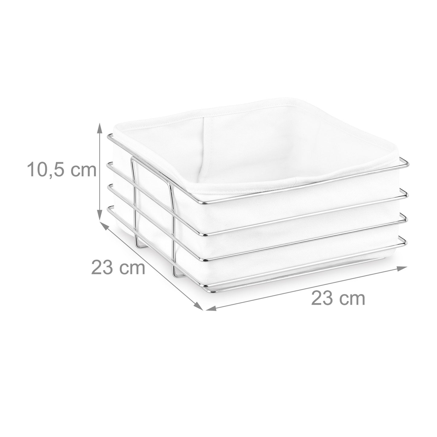 Metal bread basket with fabric cover
