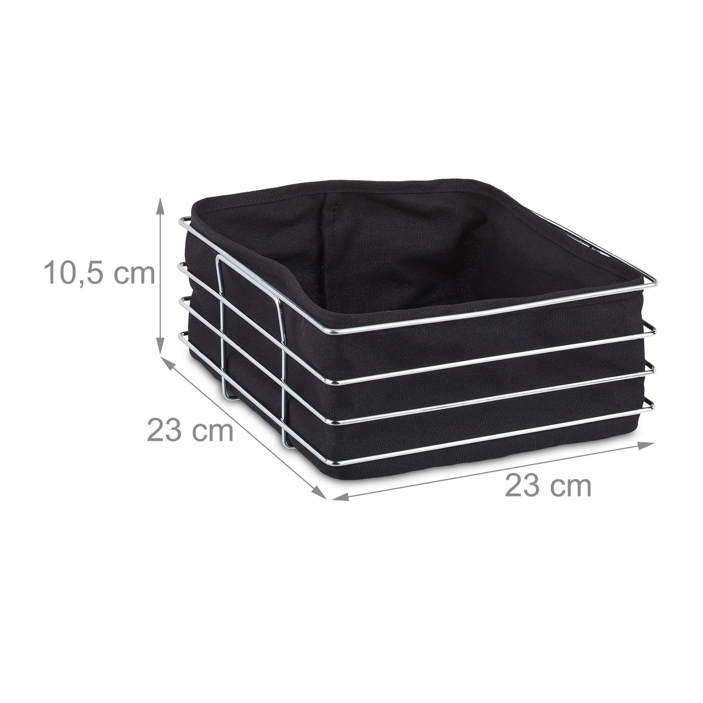 Metal bread basket with fabric cover