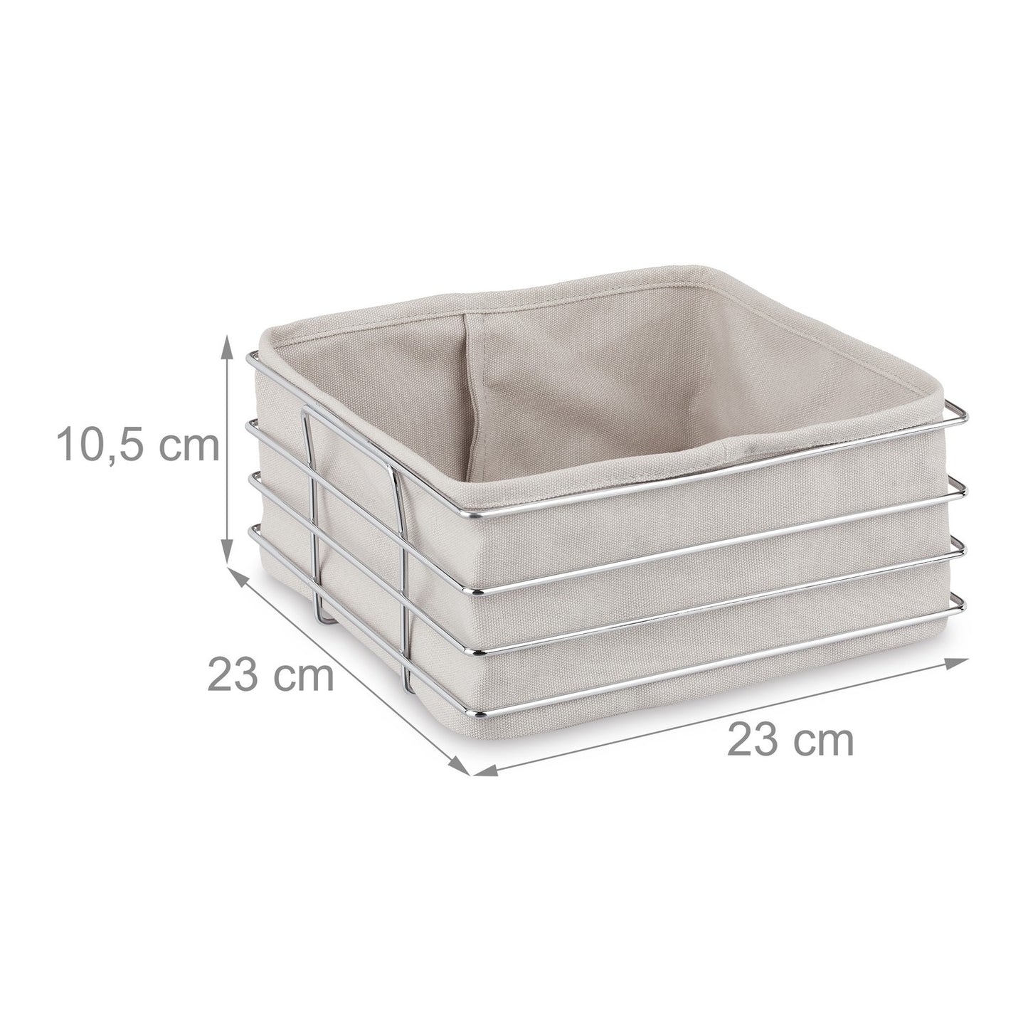 Metal bread basket with fabric cover