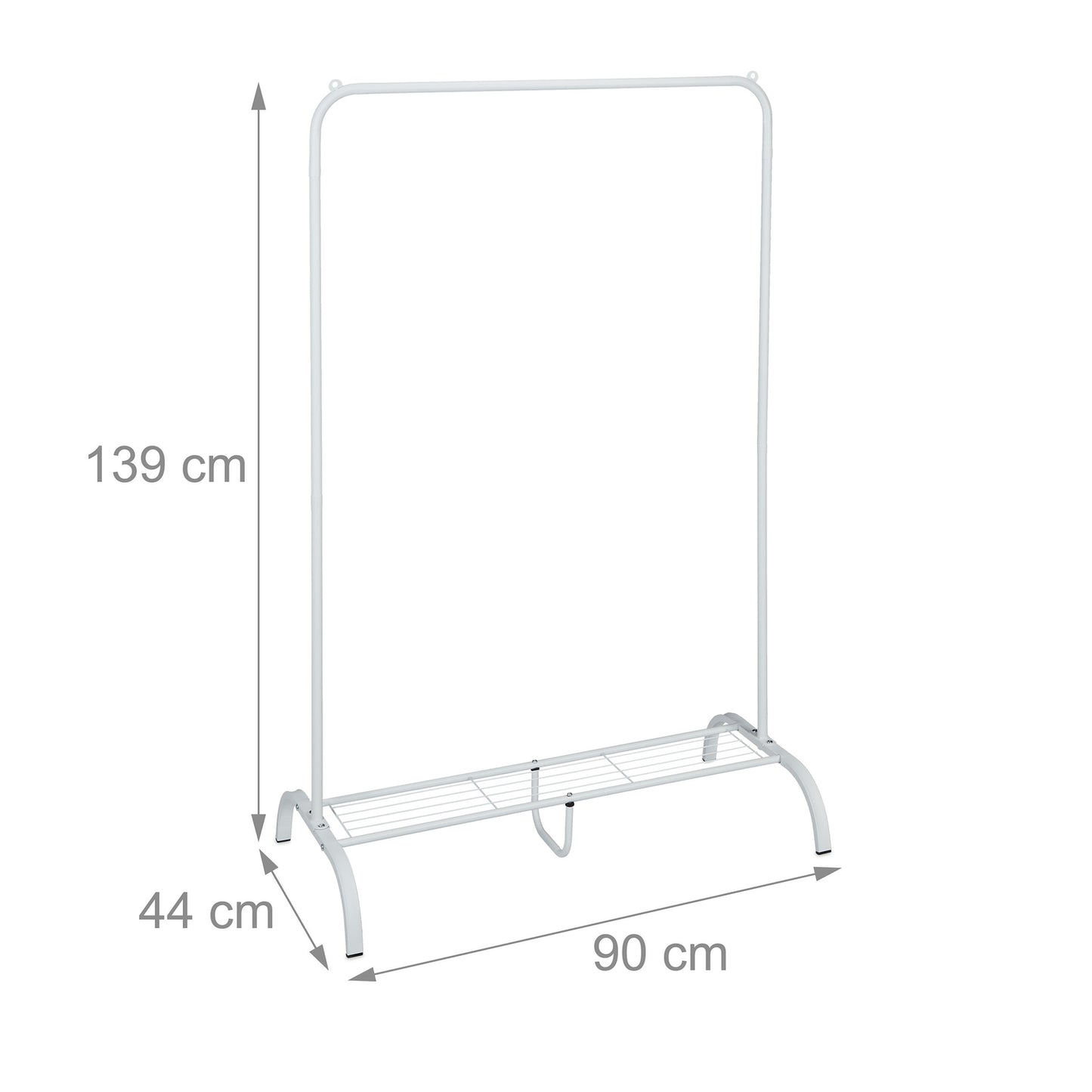 Metal clothes hanger with shelf