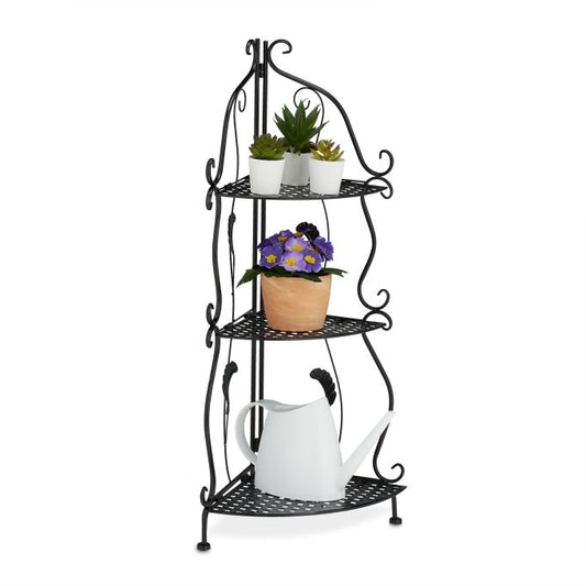 Metal corner shelf with 3 shelves