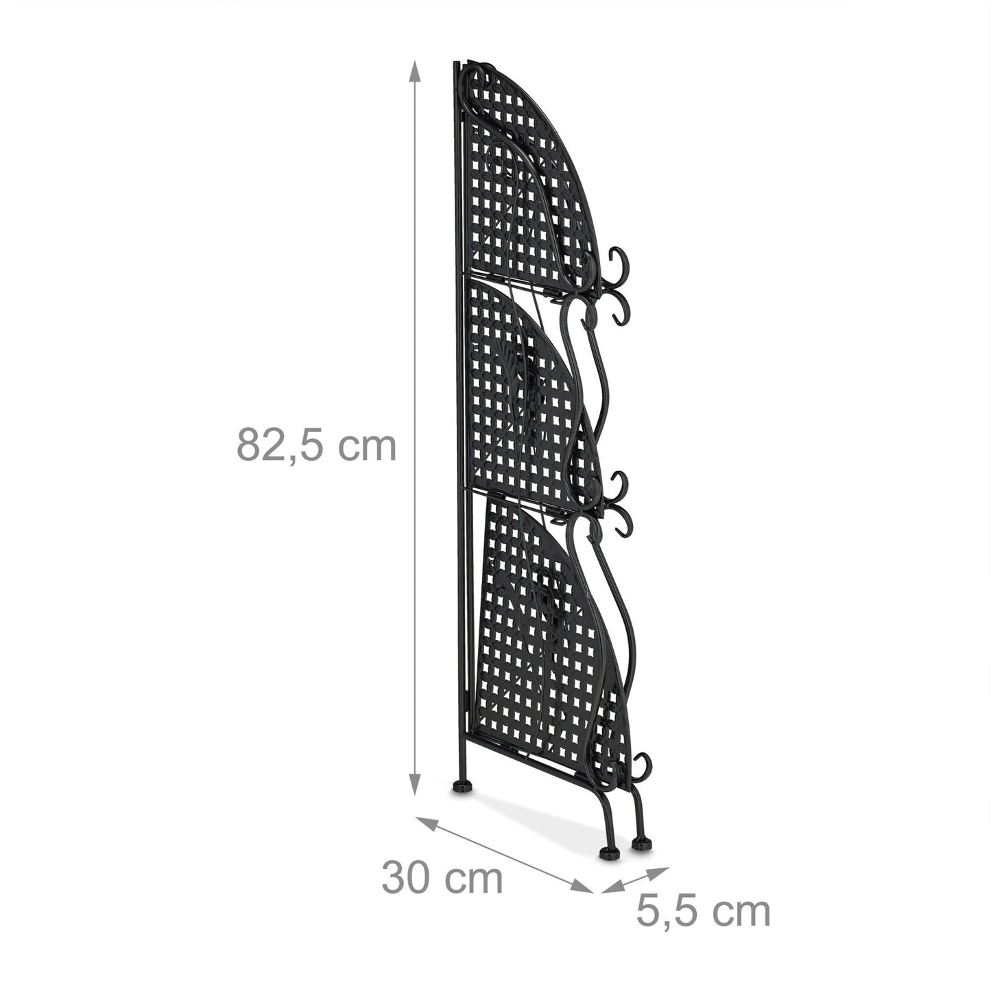 Metal corner shelf with 3 shelves