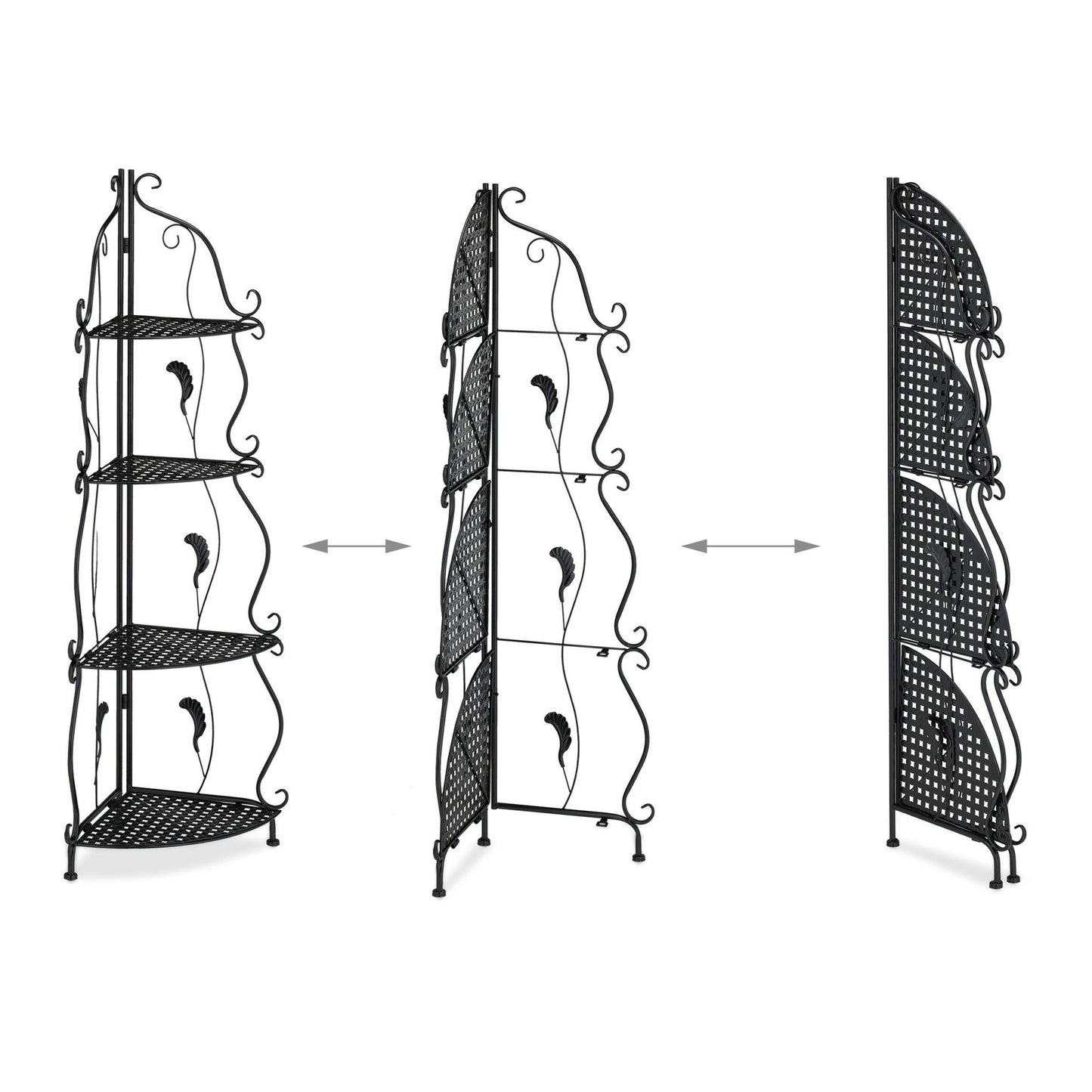 Metal corner shelf with 4 shelves