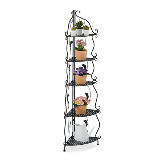 Metal corner shelf with 5 shelves