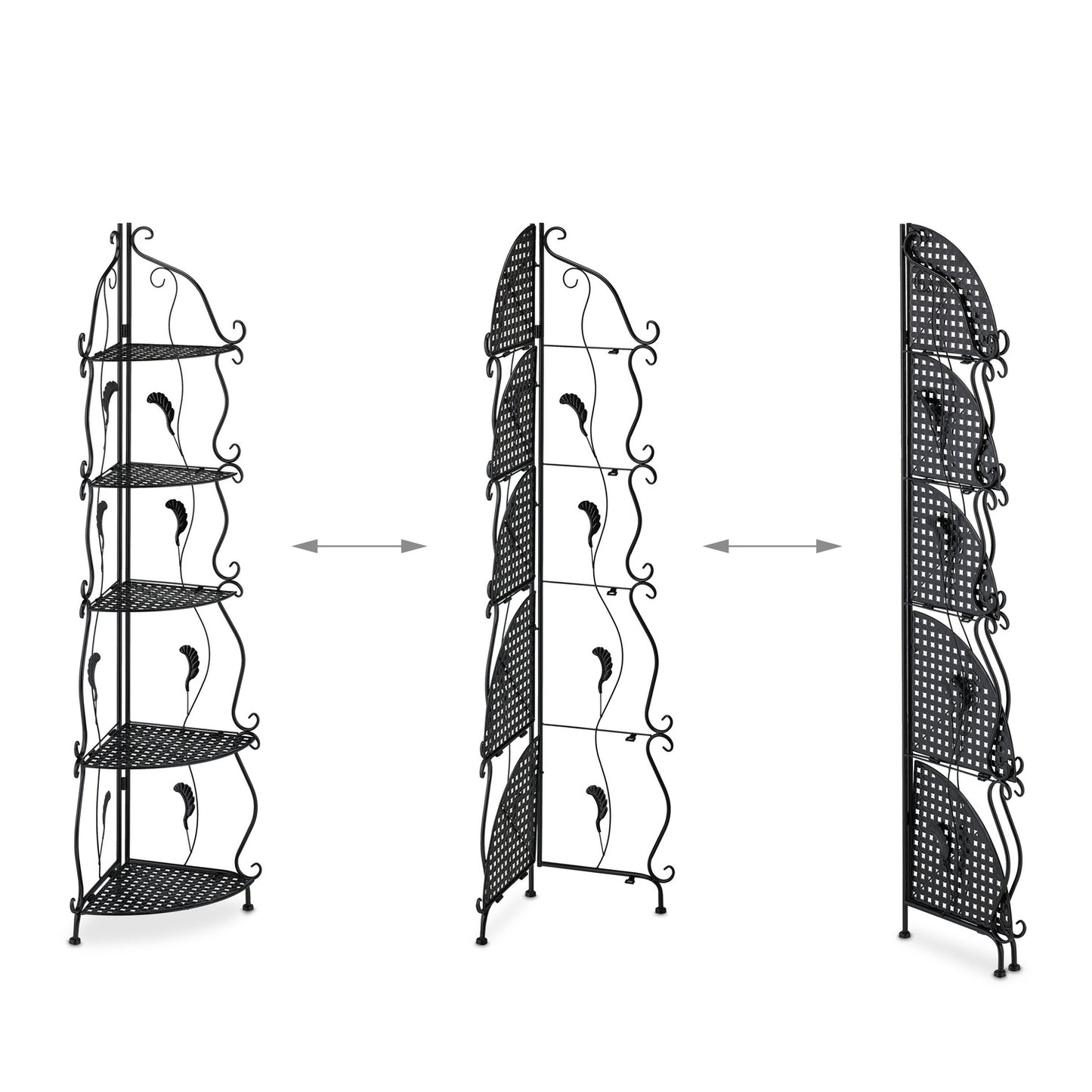 Metal corner shelf with 5 shelves