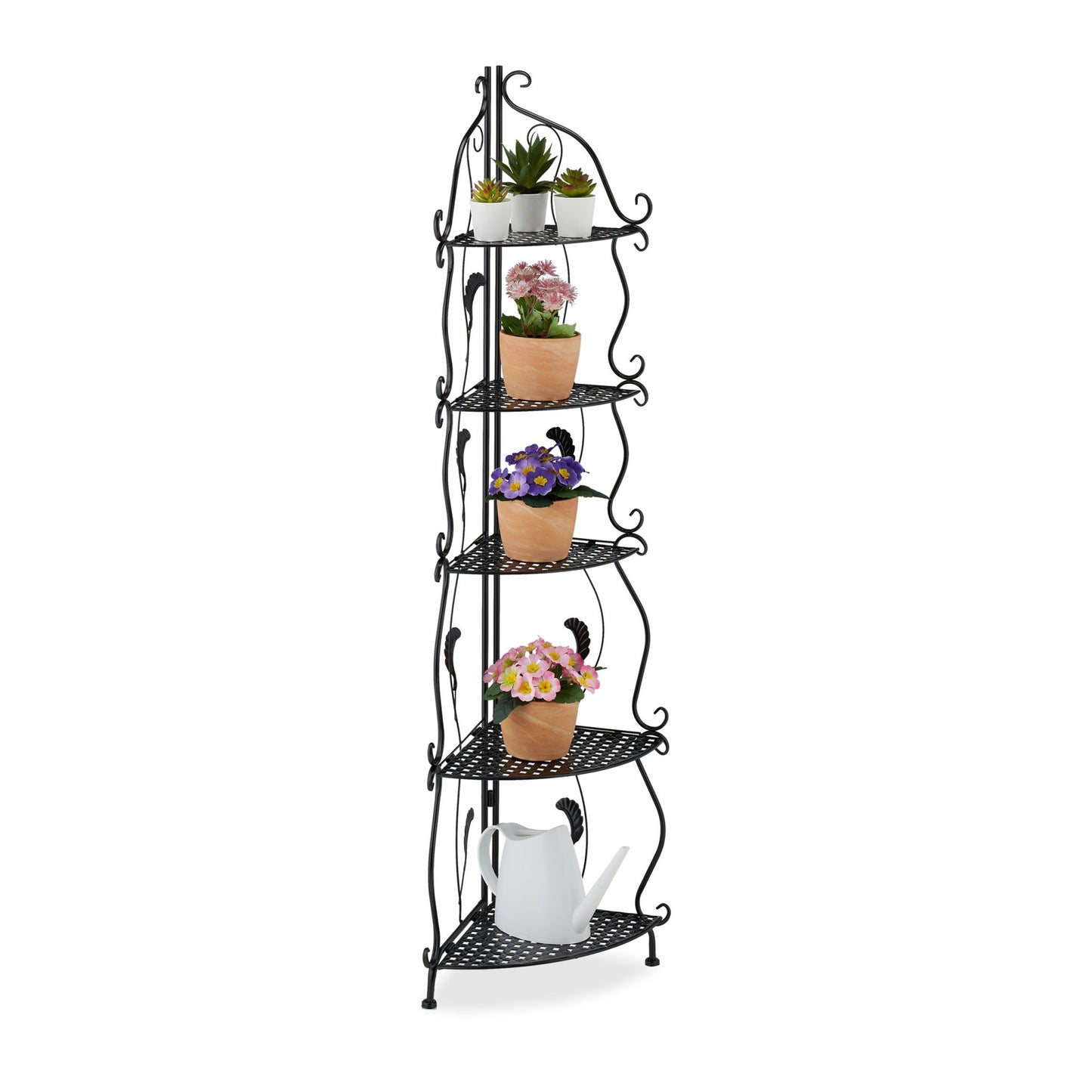Metal corner shelf with 5 shelves