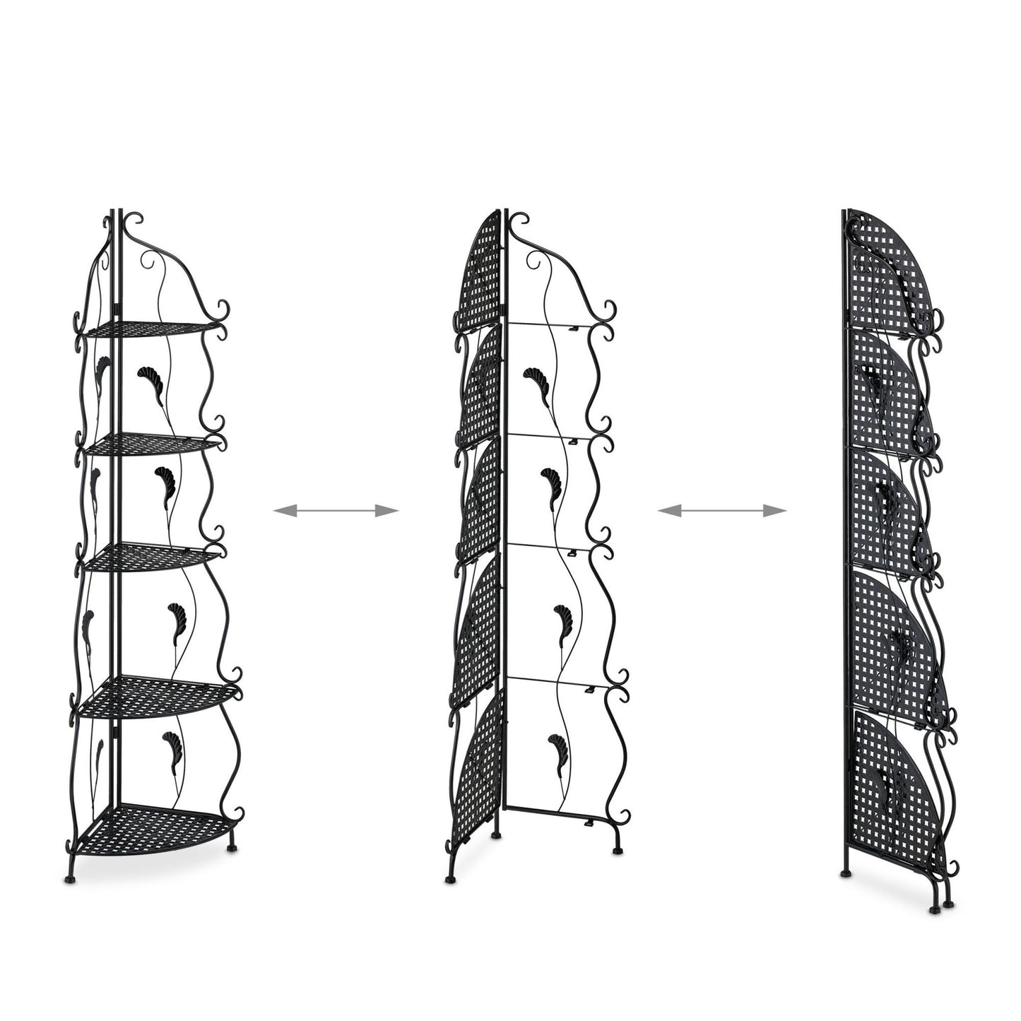 Metal corner shelf with 5 shelves