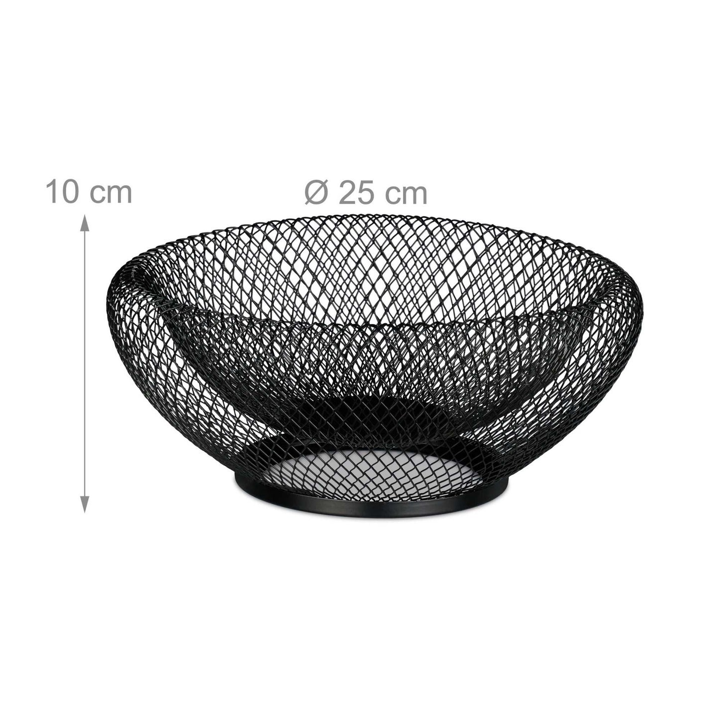 Metal fruit bowl with double walls