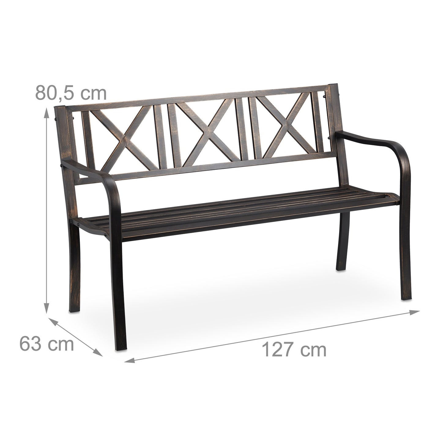 Metal garden bench