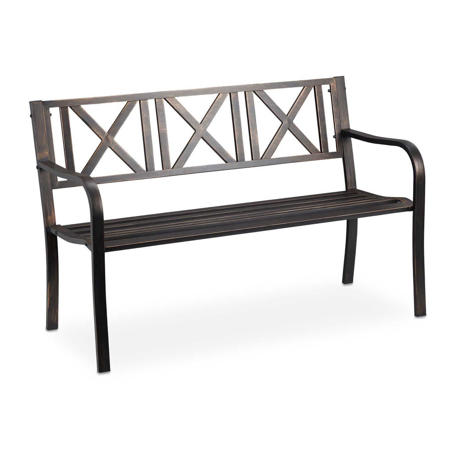 Metal garden bench