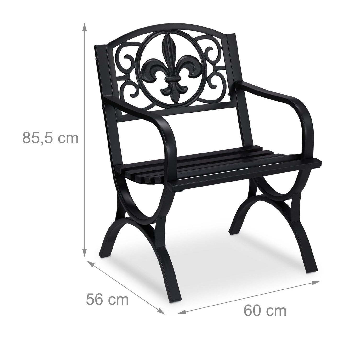 Metal garden chair in antique style