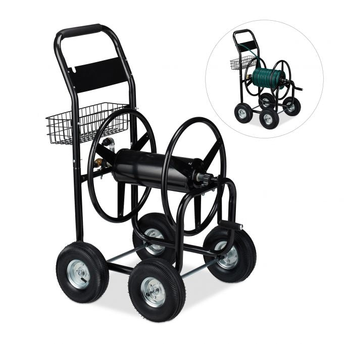 Metal hose cart in XL, black