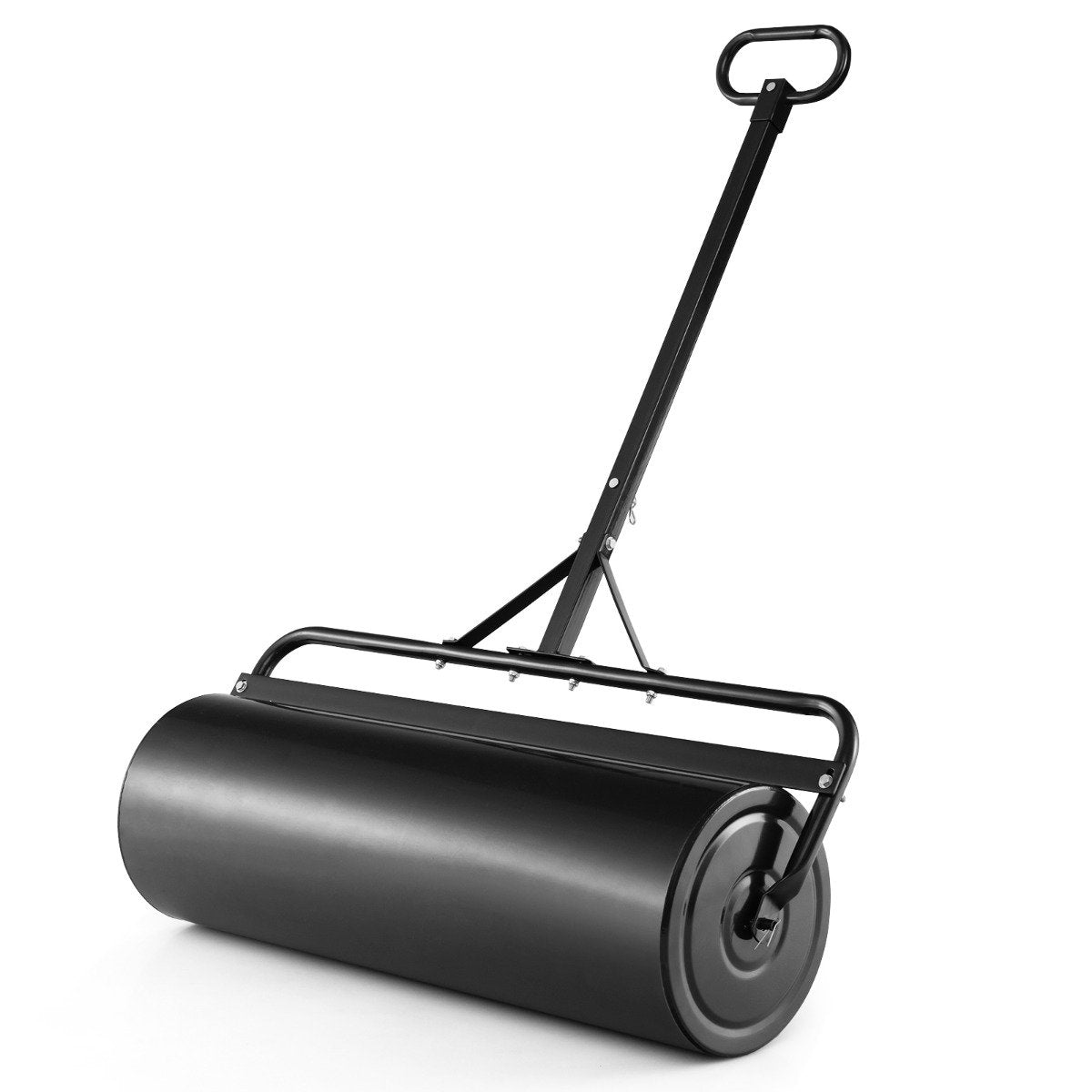 Metal lawn roller garden roller for attaching grass roller 99 x 30 x 137 cm black