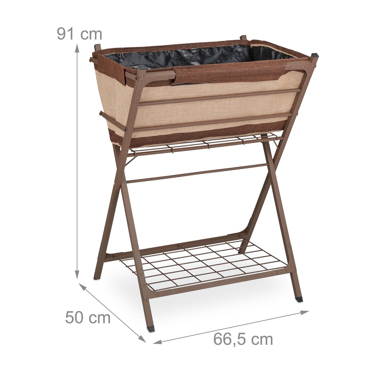 Metal planter with pre-formed liner