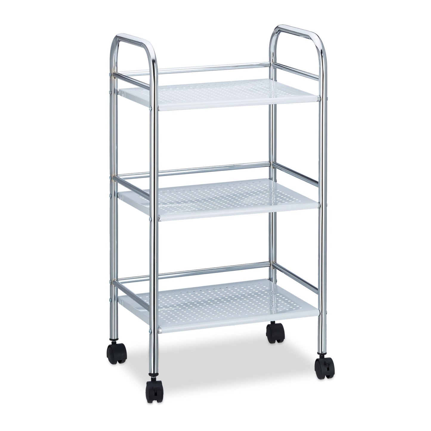 Metal serving trolley with 3 shelves