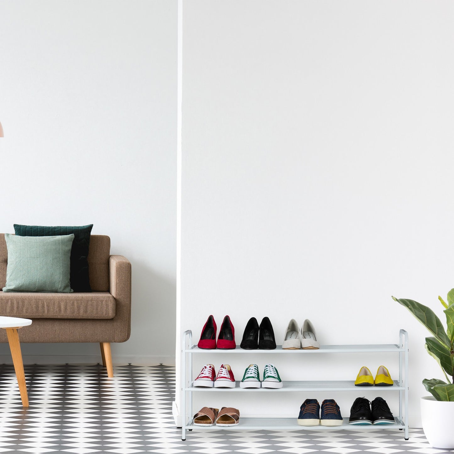 Metal shoe rack for 12 pairs of shoes