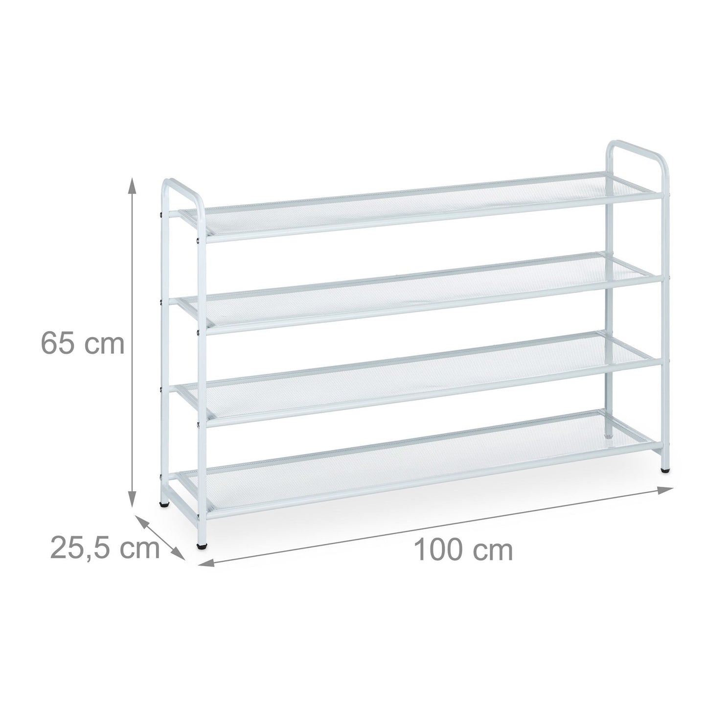 Metal shoe rack for 16 pairs of shoes