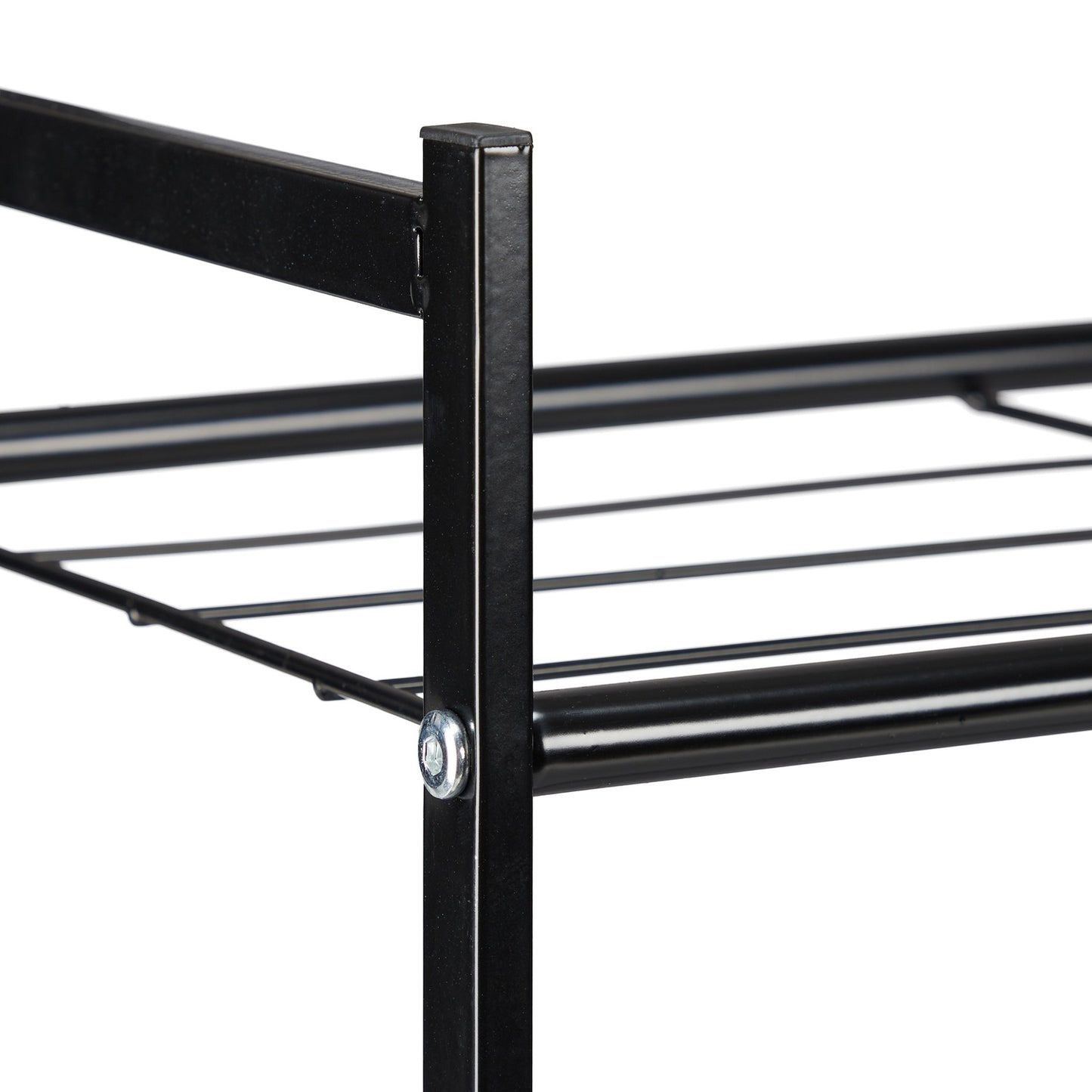 Metal shoe rack with 4 shelves