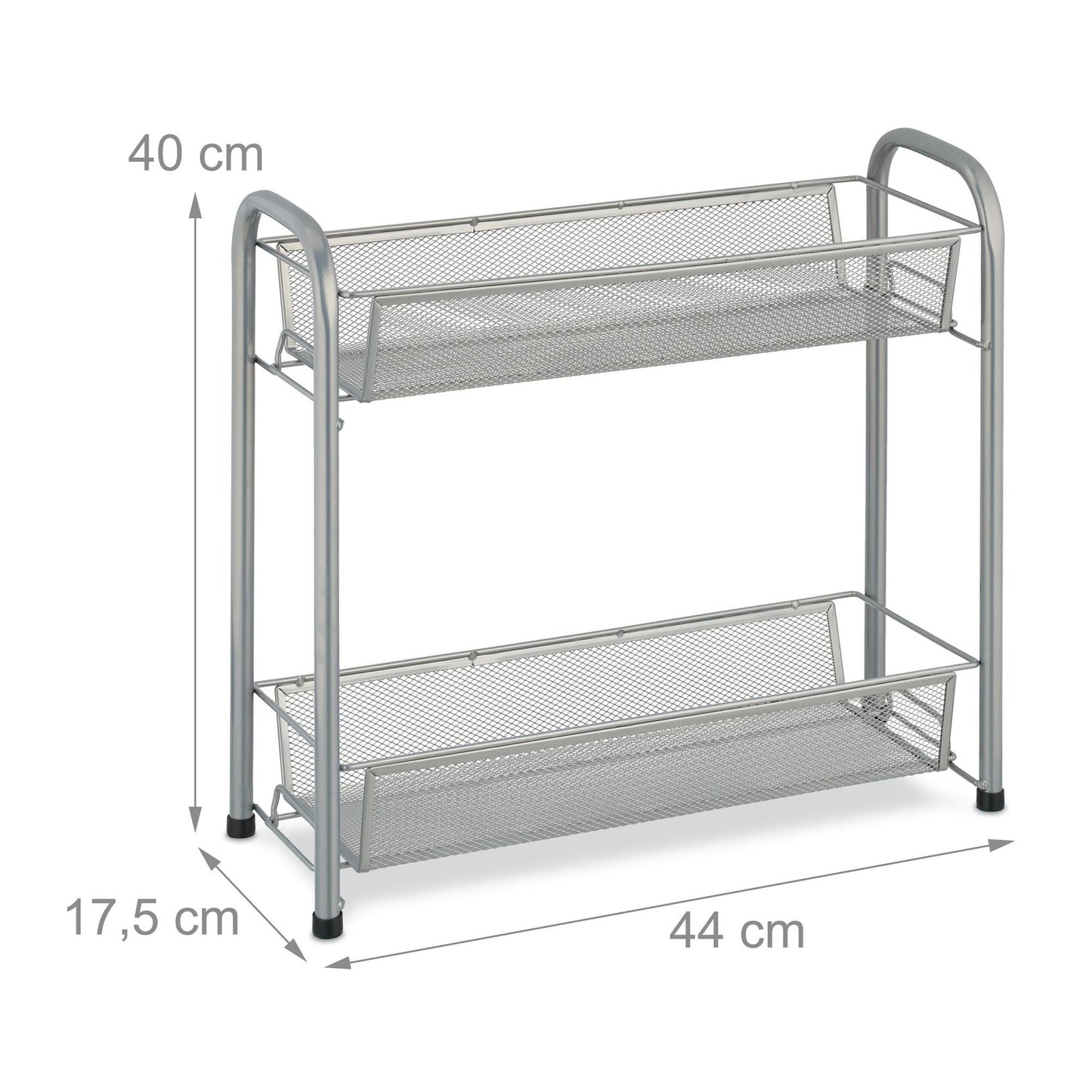 Metal spice rack with 2 shelves
