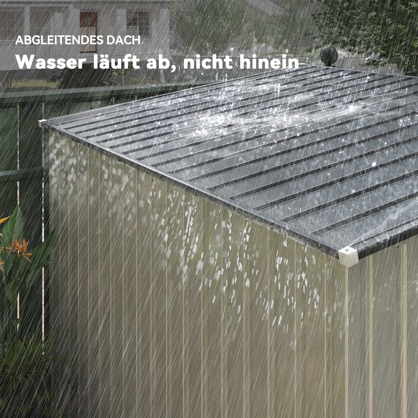 Metal tool shed 2.81m² 154x206.5x181 cm tool shed with pent roof foundation