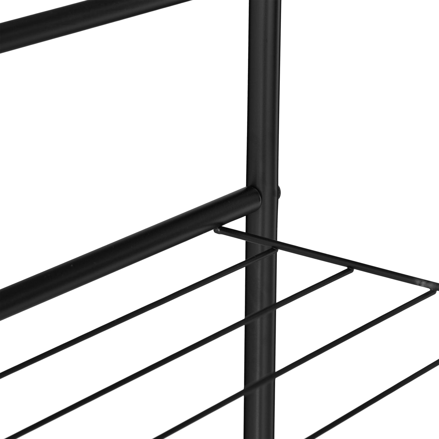 Metal towel rail with shelf