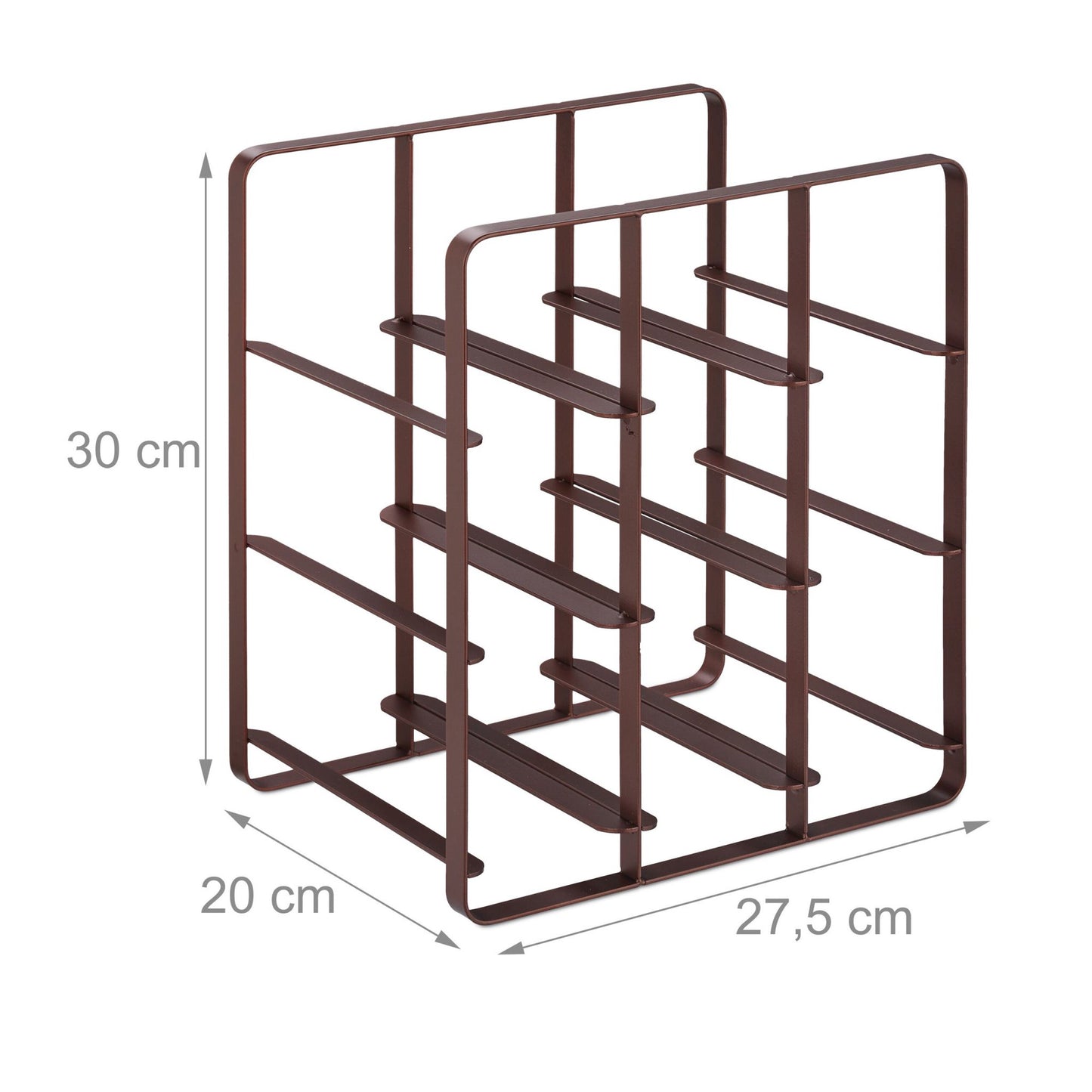 Metal wine rack for 9 bottles