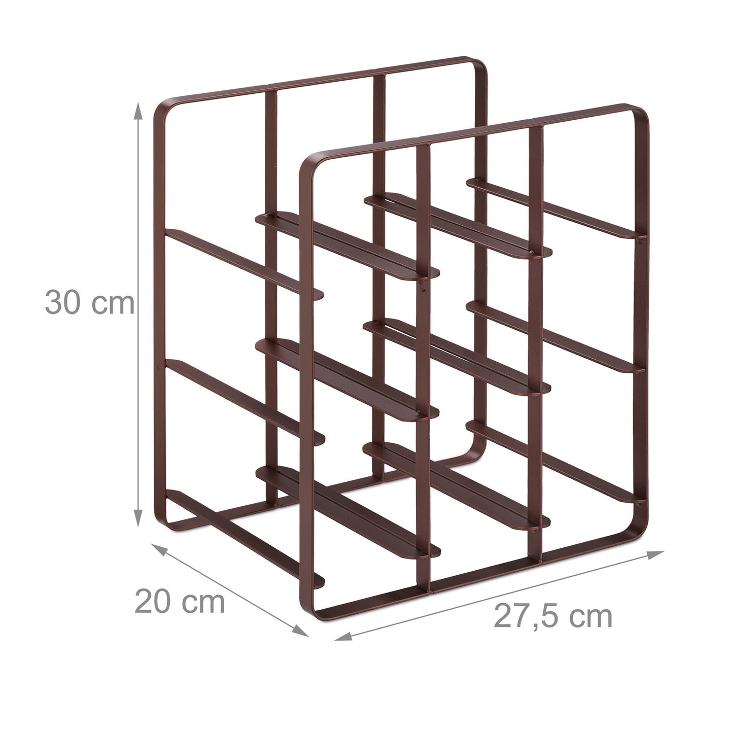 Metal wine rack for 9 bottles