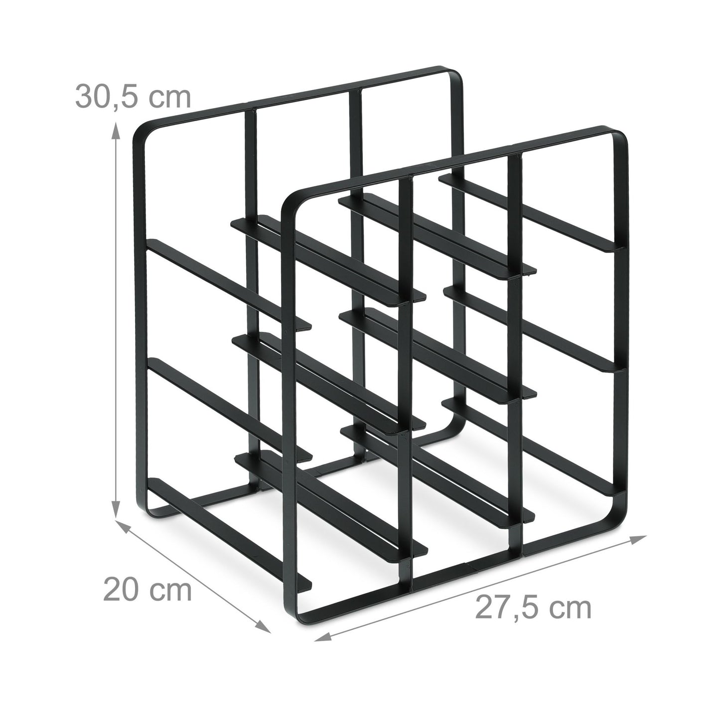 Metal wine rack for 9 bottles