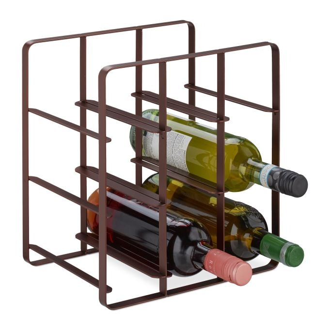 Metal wine rack for 9 bottles